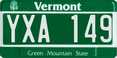 VT license plate YXA149