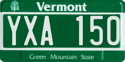 VT license plate YXA150