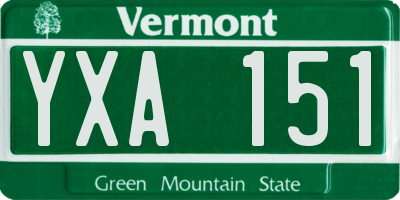 VT license plate YXA151