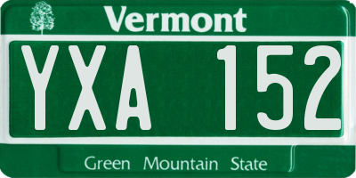 VT license plate YXA152