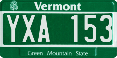 VT license plate YXA153