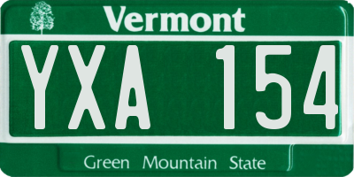 VT license plate YXA154