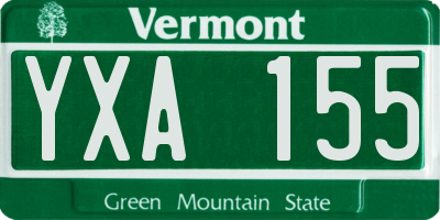VT license plate YXA155