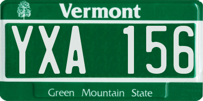VT license plate YXA156