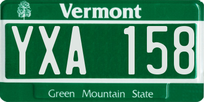 VT license plate YXA158