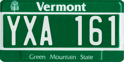 VT license plate YXA161
