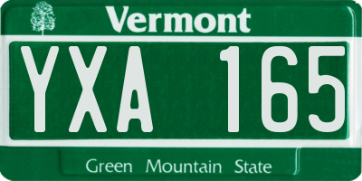 VT license plate YXA165