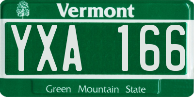 VT license plate YXA166