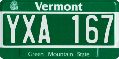 VT license plate YXA167