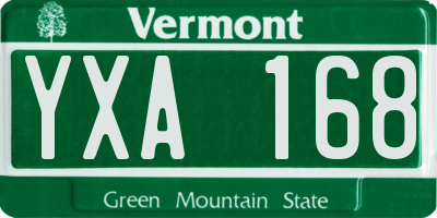 VT license plate YXA168