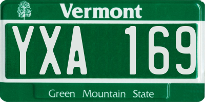 VT license plate YXA169