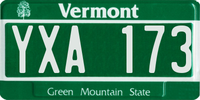 VT license plate YXA173