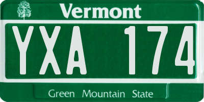 VT license plate YXA174