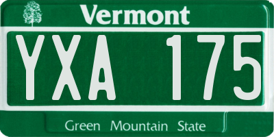 VT license plate YXA175
