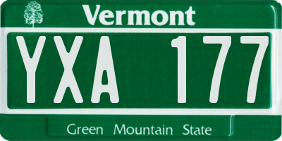 VT license plate YXA177