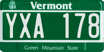 VT license plate YXA178