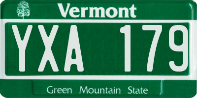 VT license plate YXA179