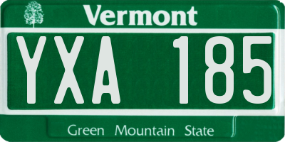 VT license plate YXA185