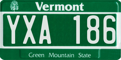 VT license plate YXA186