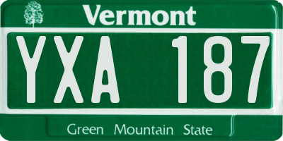 VT license plate YXA187