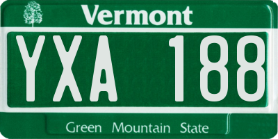 VT license plate YXA188