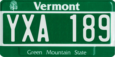 VT license plate YXA189