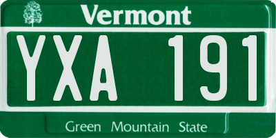 VT license plate YXA191