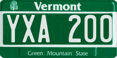 VT license plate YXA200
