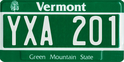 VT license plate YXA201