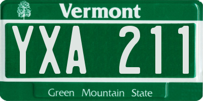 VT license plate YXA211