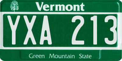 VT license plate YXA213