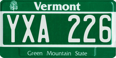 VT license plate YXA226