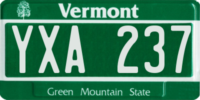 VT license plate YXA237