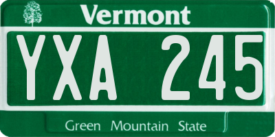 VT license plate YXA245