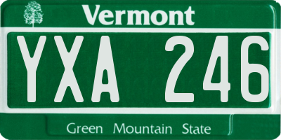 VT license plate YXA246