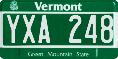 VT license plate YXA248