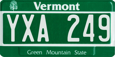 VT license plate YXA249