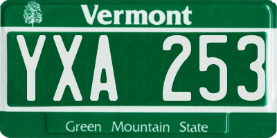 VT license plate YXA253