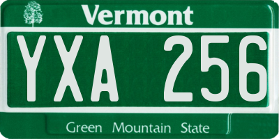VT license plate YXA256