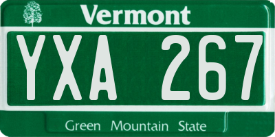 VT license plate YXA267