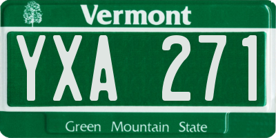 VT license plate YXA271