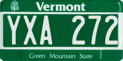 VT license plate YXA272