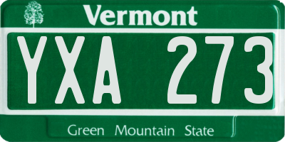 VT license plate YXA273
