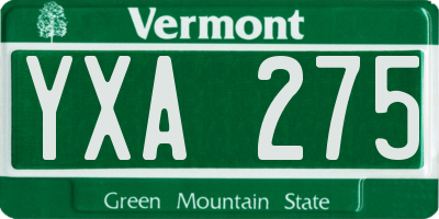 VT license plate YXA275
