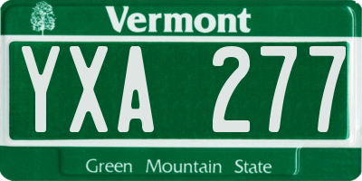 VT license plate YXA277
