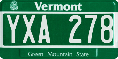 VT license plate YXA278