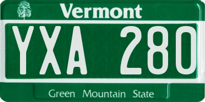 VT license plate YXA280