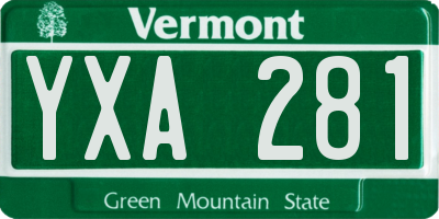 VT license plate YXA281