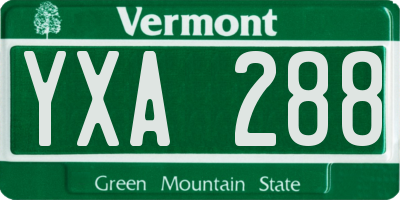 VT license plate YXA288