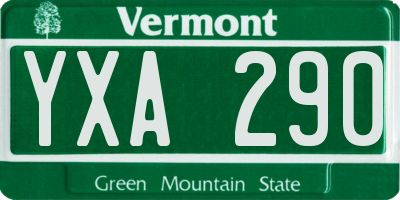 VT license plate YXA290